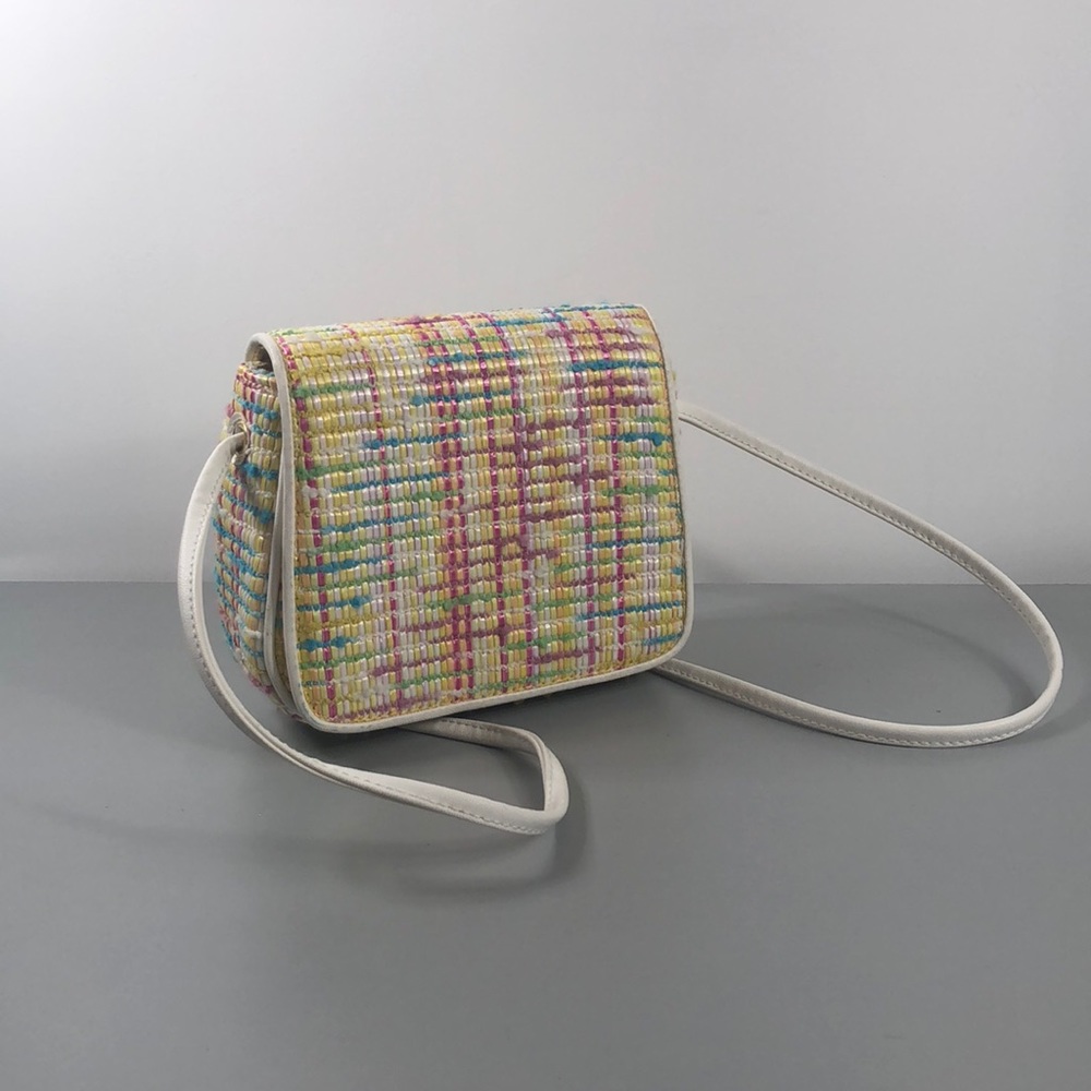 VTg Liz Claiborne Yellow Multi Colored Tweed Purse